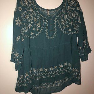 Free People Embroidered Top